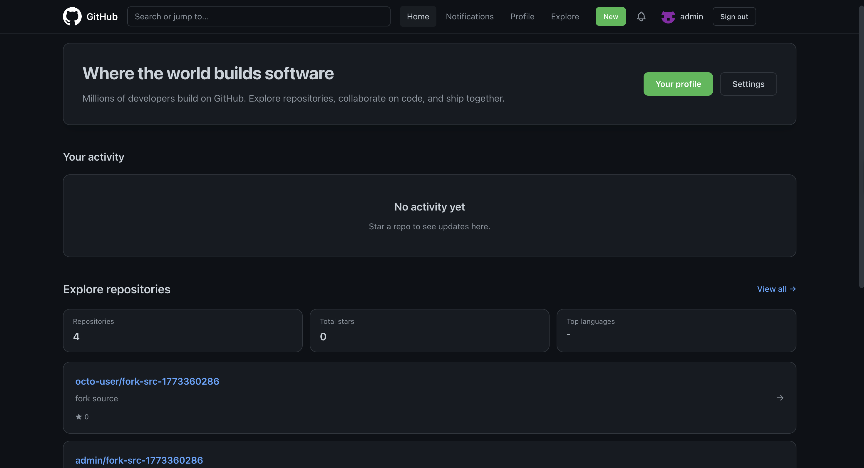 Repository page