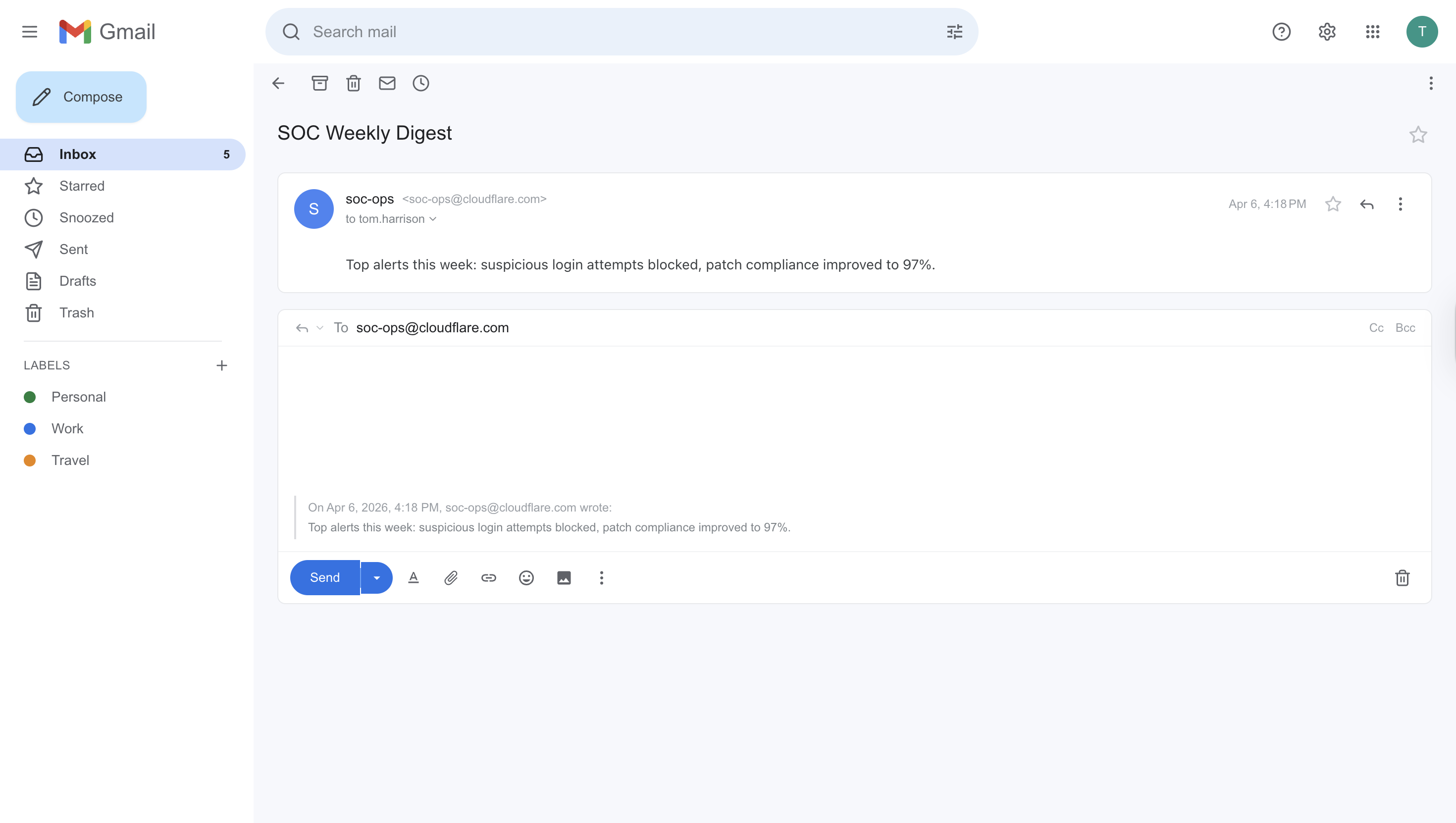 Reply interface